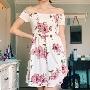 off the shoulder dress!